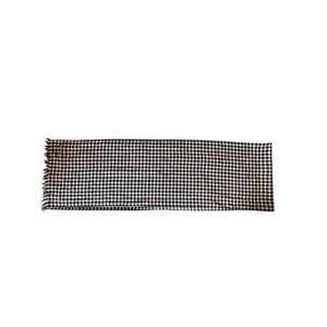 Evan Picone Houndstooth Scarf Fringe Black White Classic Accessory